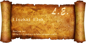 Liszkai Elek névjegykártya